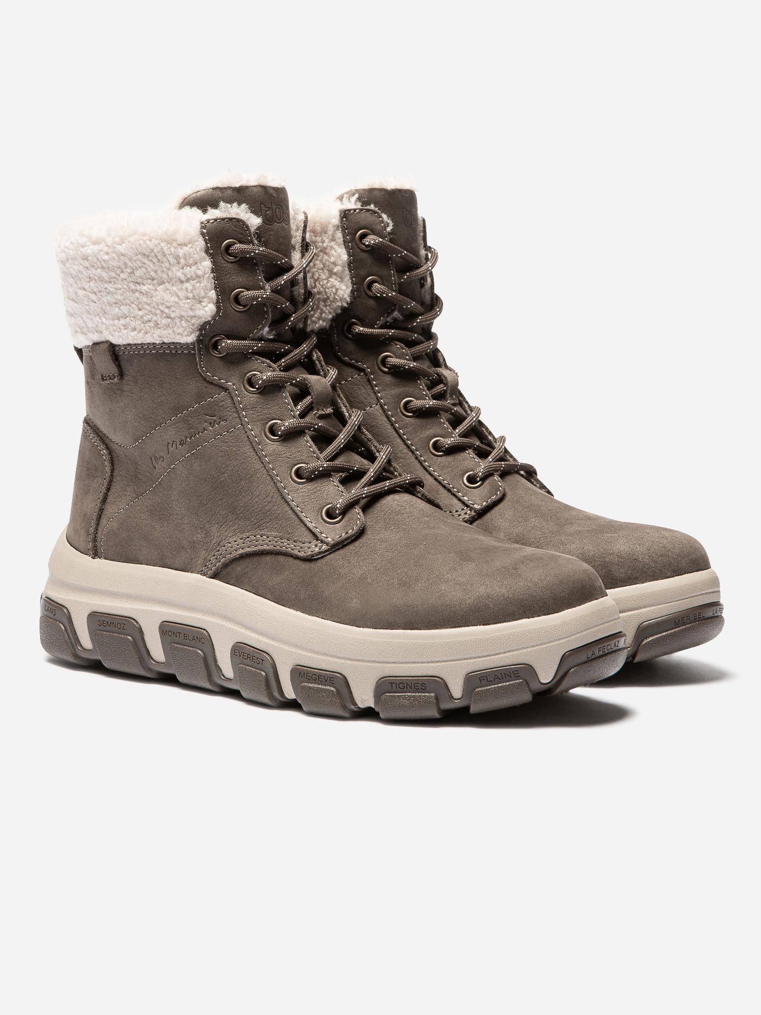 Boots Femme Fourrees Semelle Crantee Cuir Kaki MELISSA tbs
