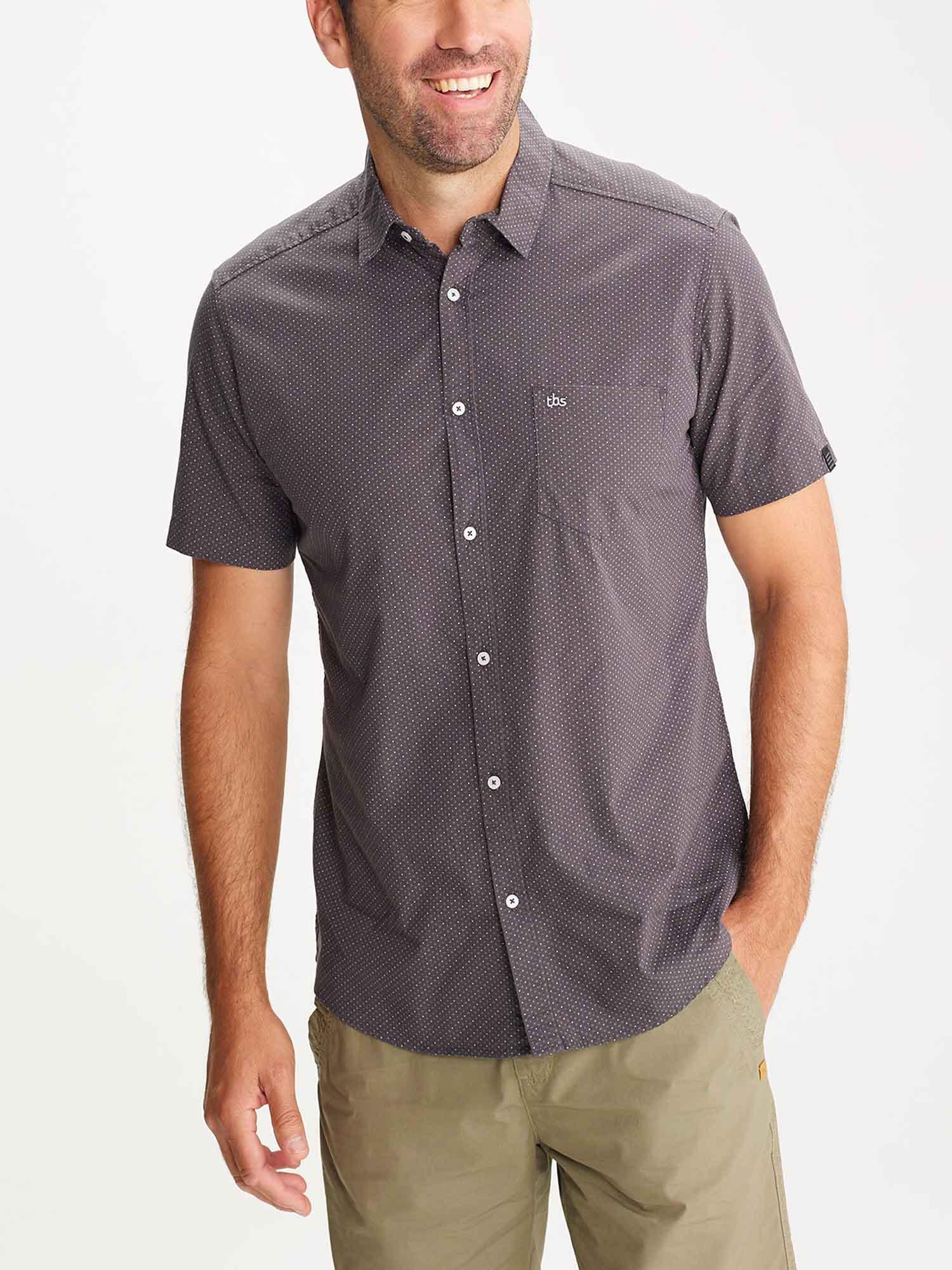 Chemise Homme Manches Courtes Gris tbs