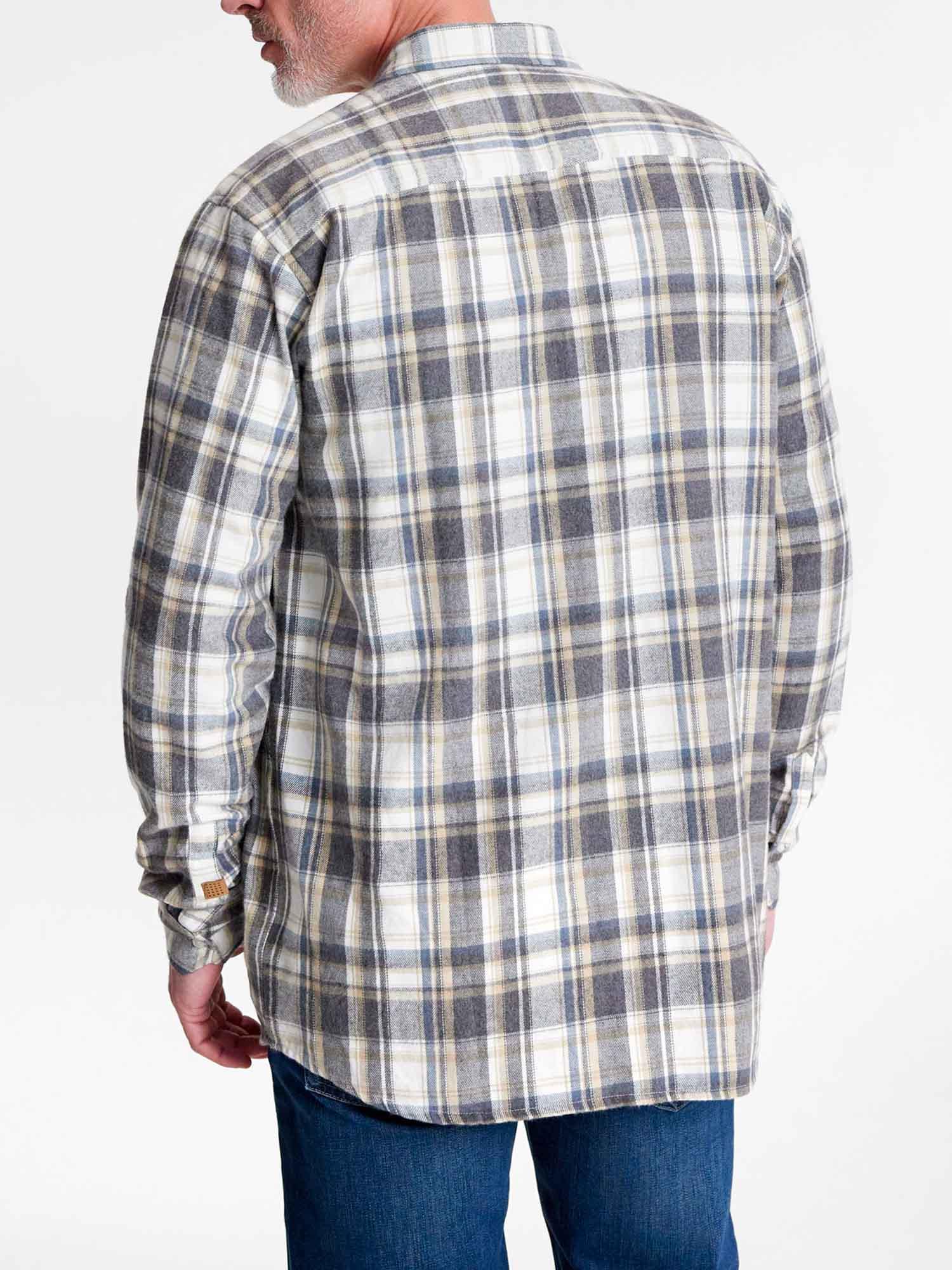 Chemise Homme A Carreaux Flanelle Gris tbs