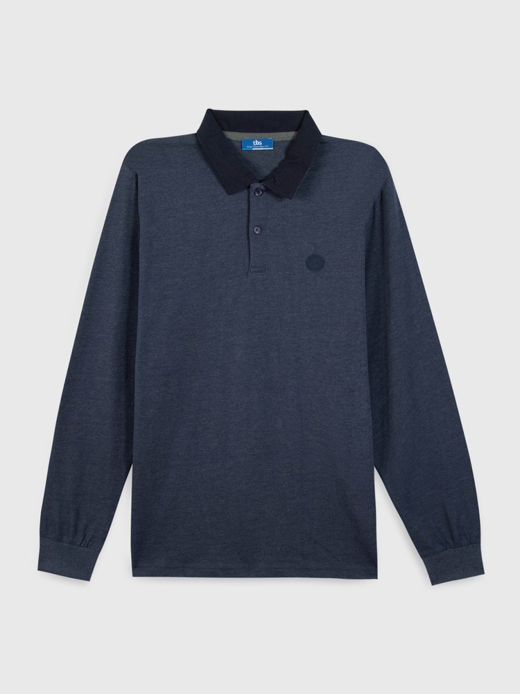 Polo manches longues Pekanpol - Couleur bleu marine - Pour Homme - TBS - Taille 4XL