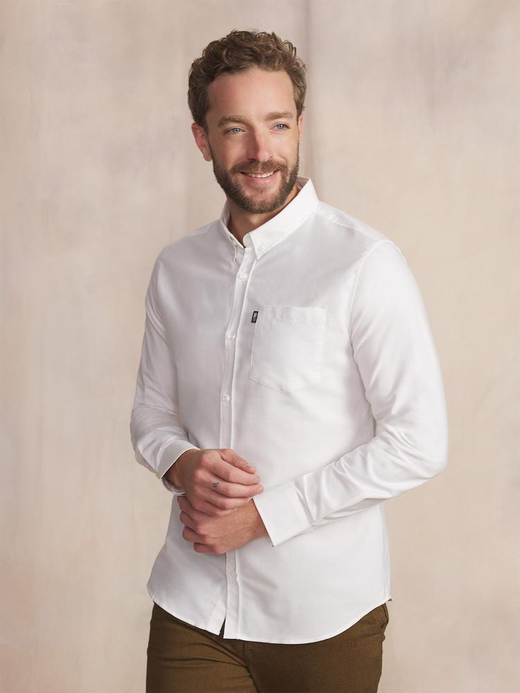 Chemise manches longues Bradyche - Couleur blanc/ecru - Pour Homme - TBS - Taille XL