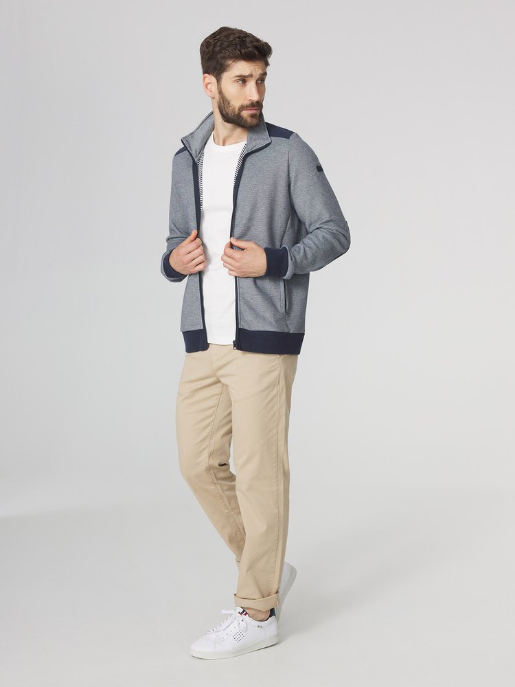 Sweat zippé Cairogil - Couleur bleu marine - Pour Homme - TBS - Taille L