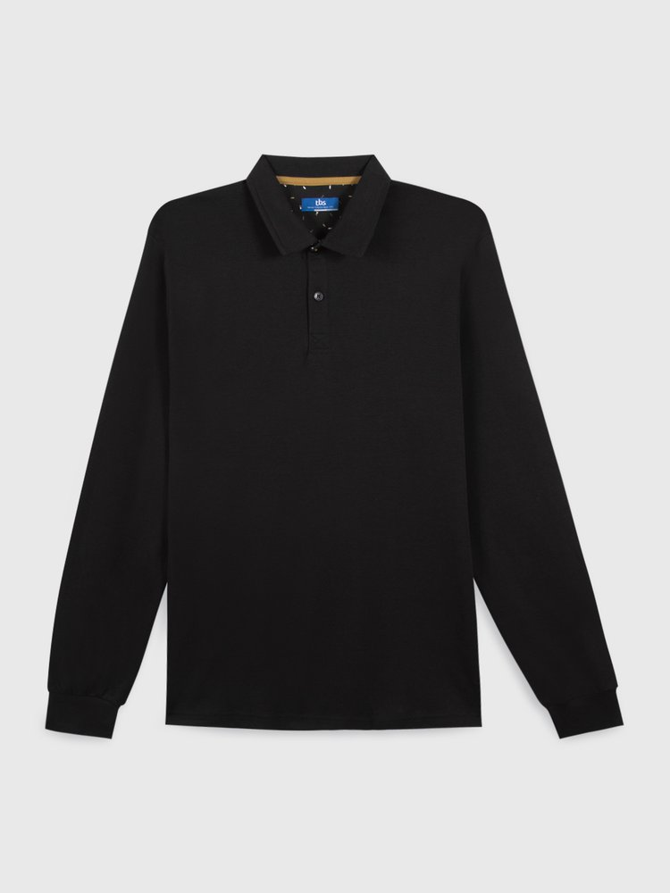 Polo manches longues Barzapol - Couleur noir - Pour Homme - TBS - Taille XXL