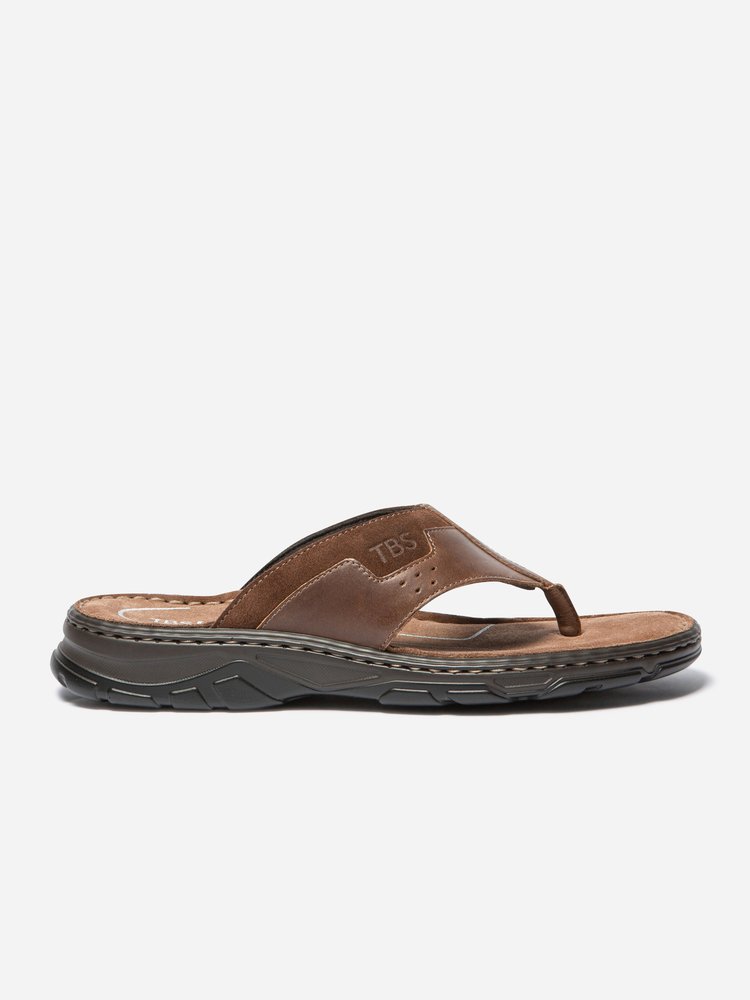 Tongs Jaffare pour Homme - Couleur marron - TBS - Pointure 39