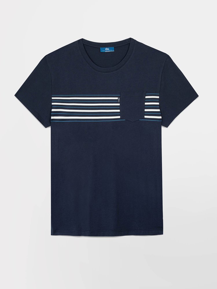 T-shirt manches courtes Amoritee - Couleur bleu marine - Pour Homme - TBS - Taille M