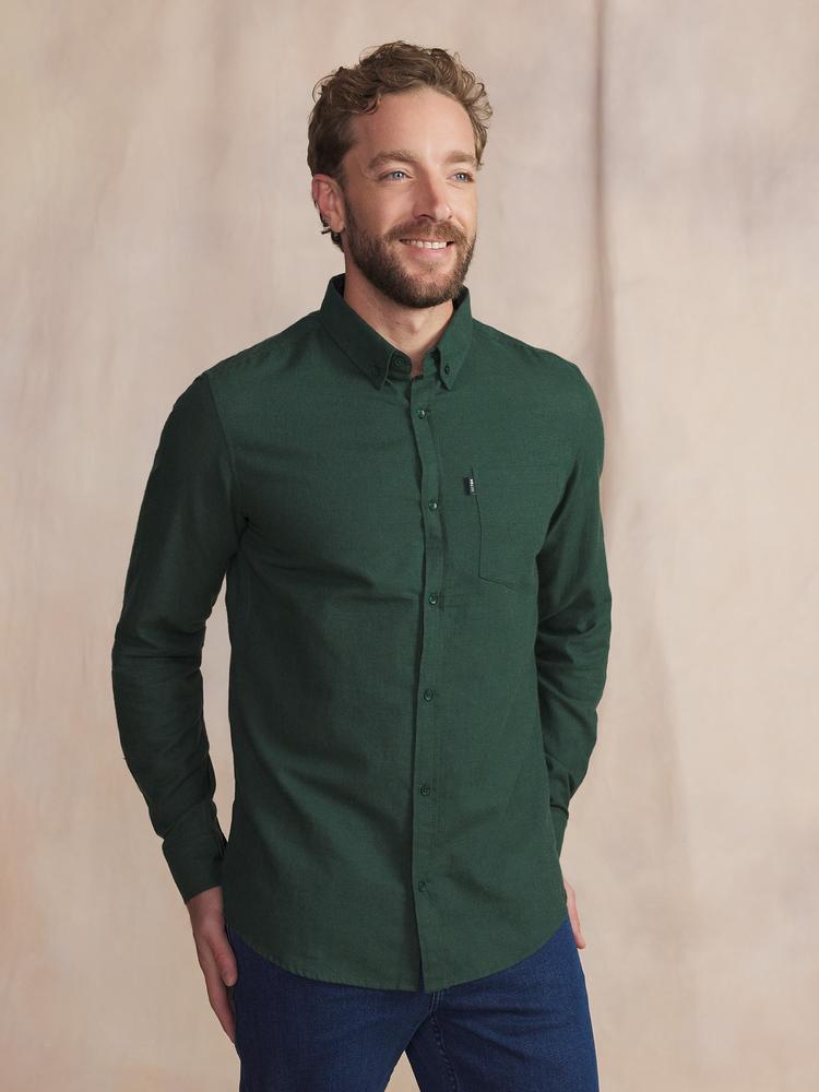 Chemise manches longues Berliche - Couleur vert - Pour Homme - TBS - Taille XL