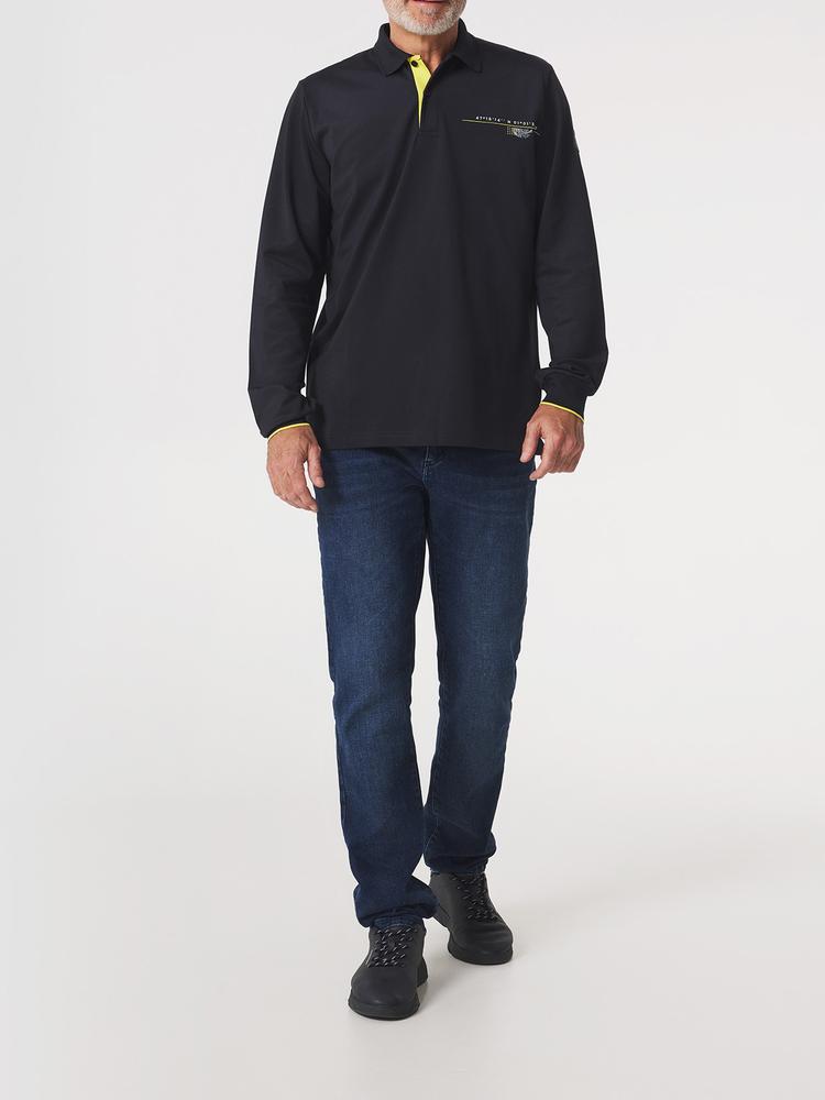 Polo manches longues Kobzapol - Couleur bleu marine - Pour Homme - TBS - Taille XL