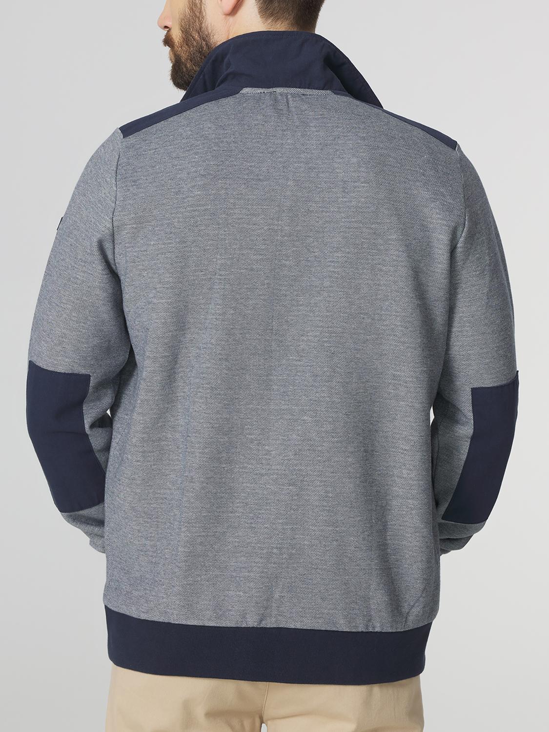 Sweat Homme Fermeture Zippée Col Montant Gris et Marine CAIROGIL