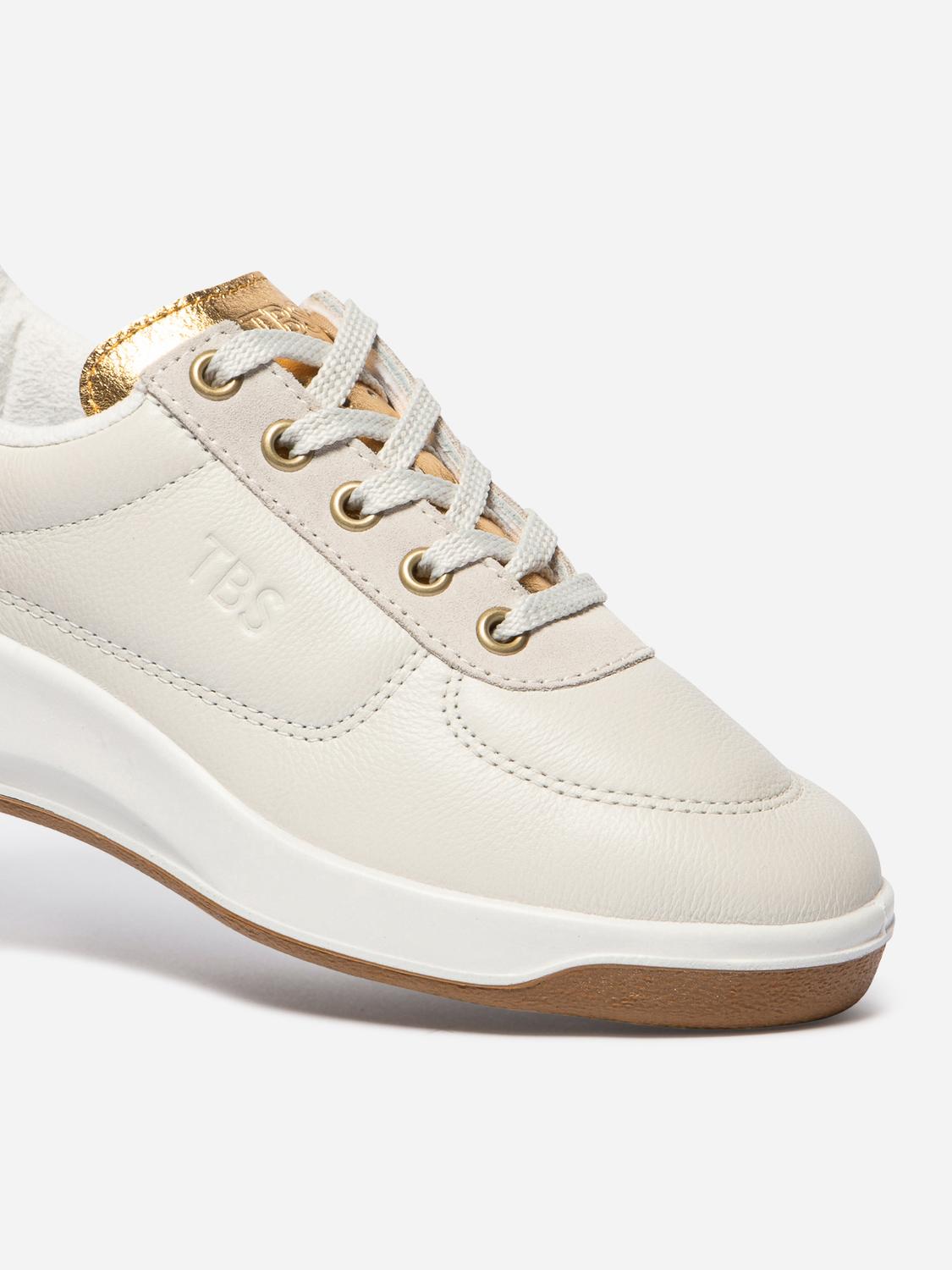 Tennis en cuir femme blanc et rose BRANDIE