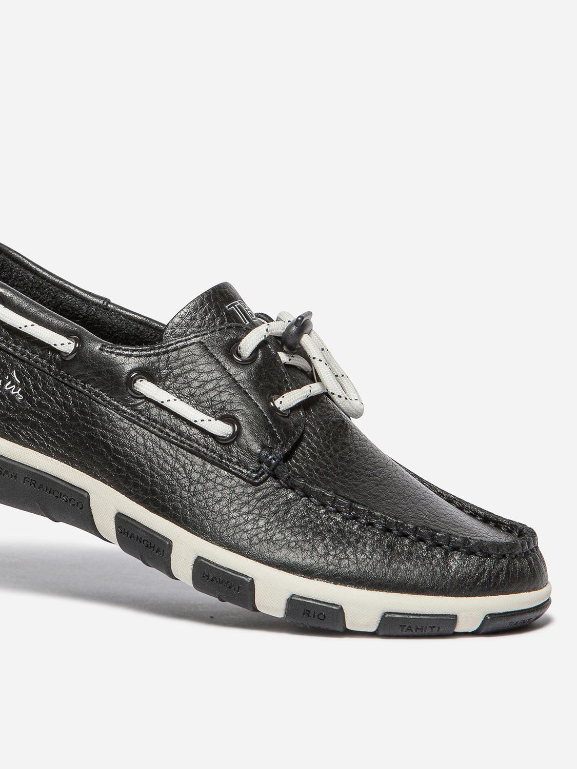 Chaussures Bateau Femme Cuir Marine