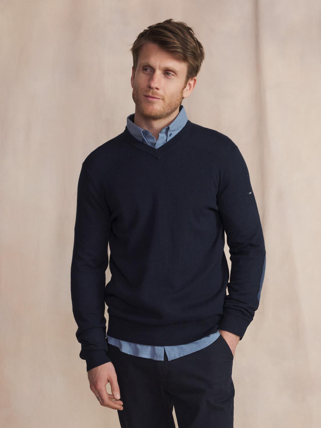 Pull Marine Manches Longues Bleu MALIKVER
