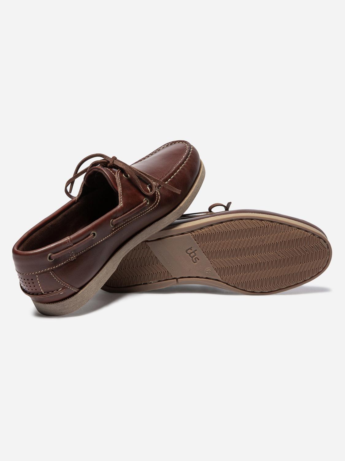 Chaussures Bateau Homme Cuir Acajou