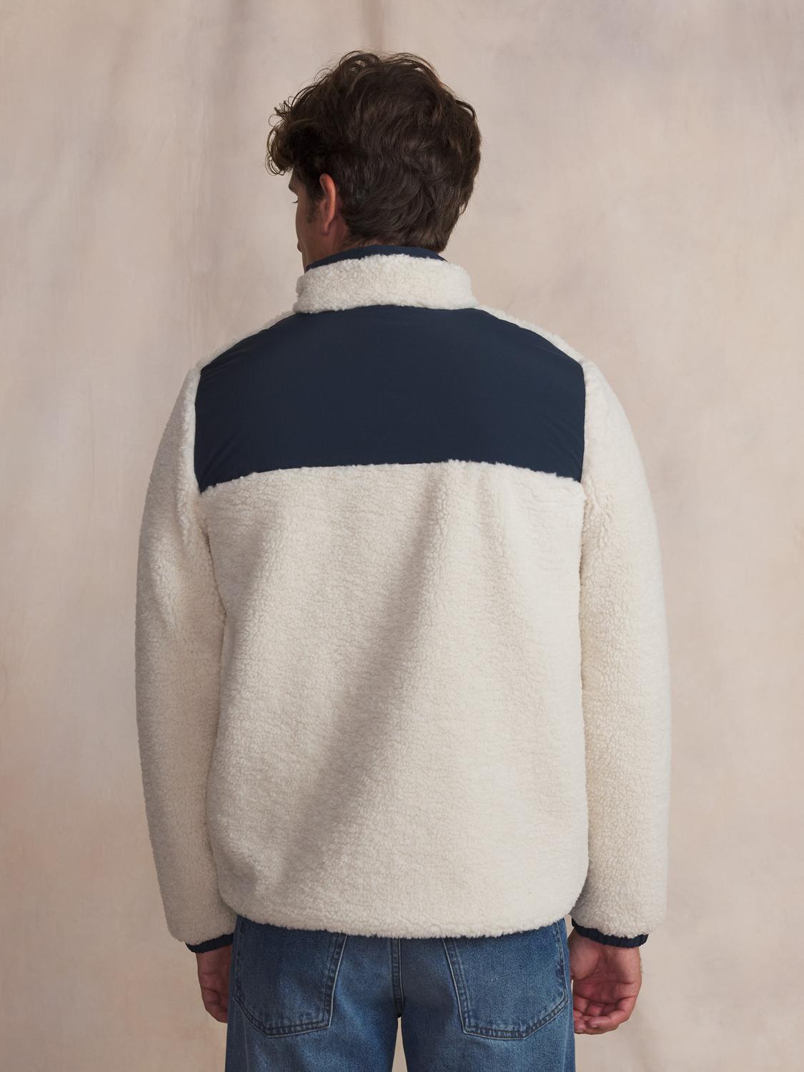 Veste Sherpa homme ecru KUSEYZIP