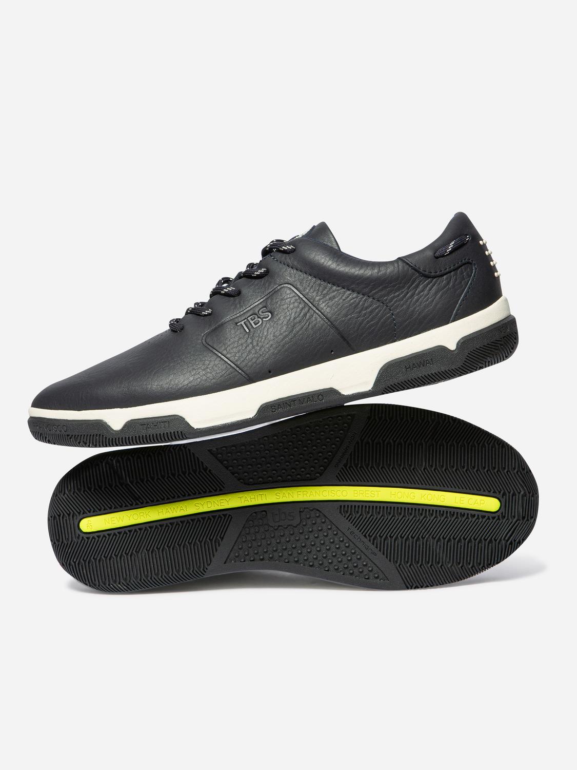 Men's leather sneakers Navy GEDEONE