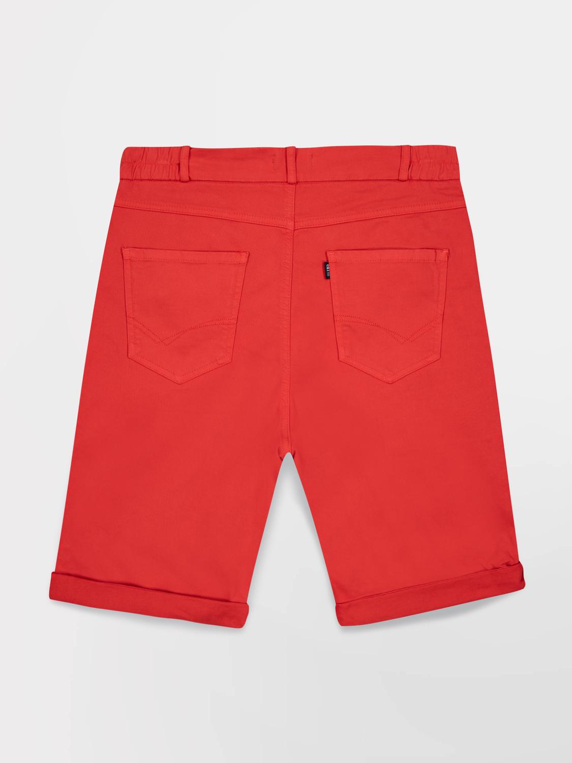 Bermuda Femme Ceinture Semi-élastiquée Rouge SINTAMID