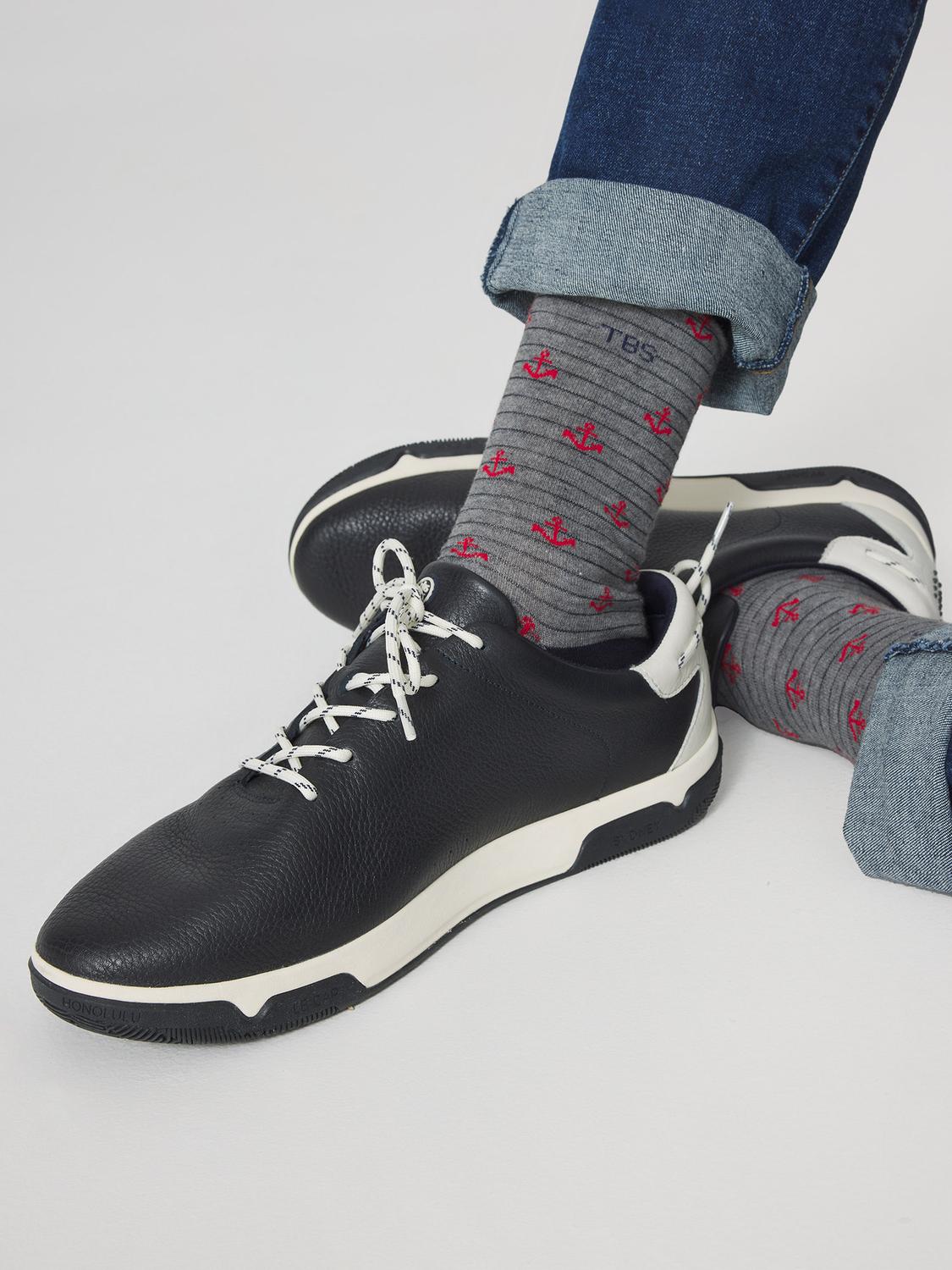 Baskets Homme Confort Cuir Marine Baskets Homme Confort Cuir Marine
