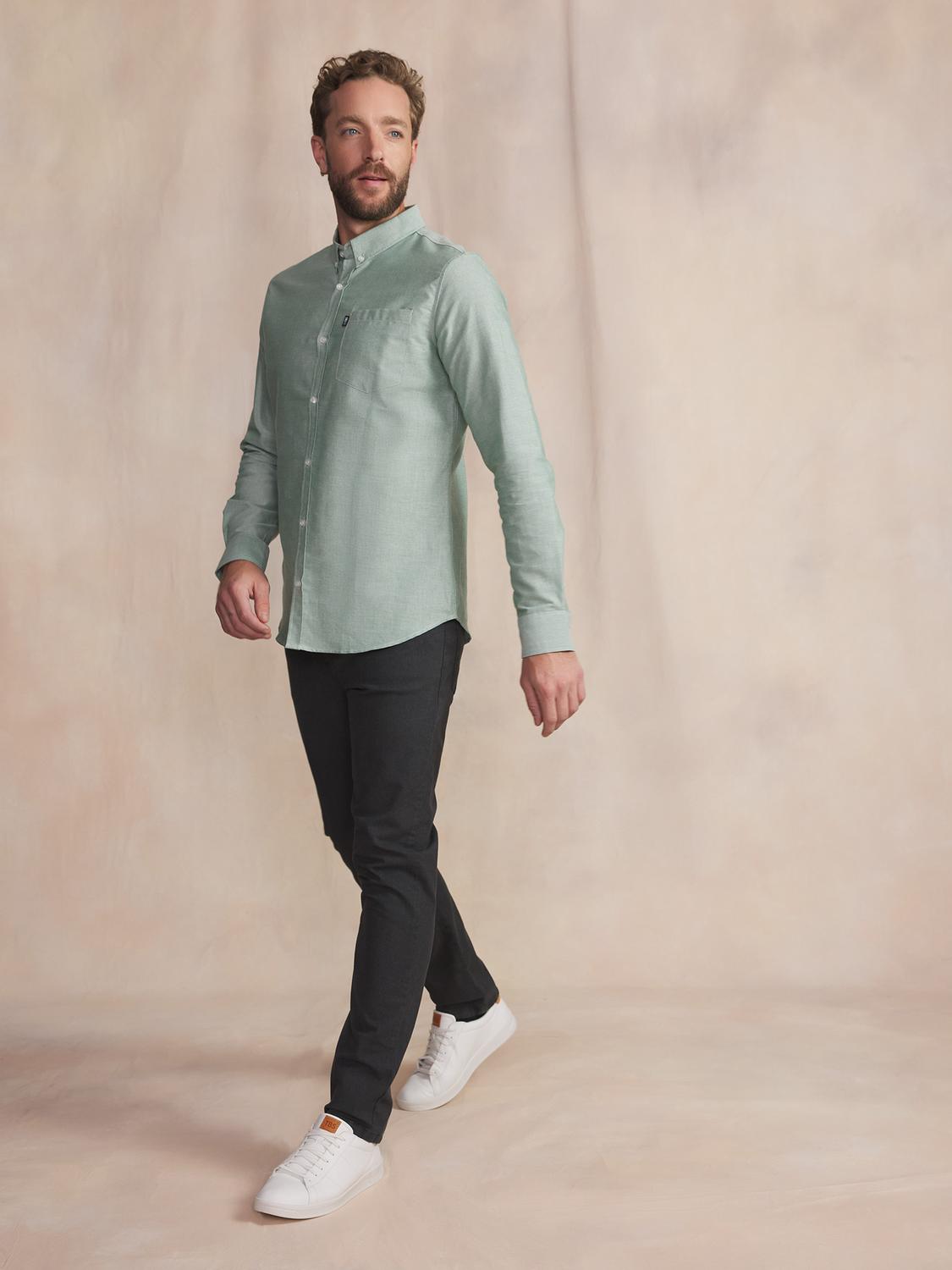 Chemise Trefle Manches Longues Vert BRADYCHE Chemise Trefle Manches Longues Vert BRADYCHE