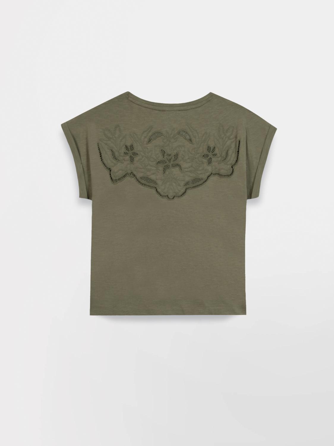 Tee-shirt en maille femme kaki MAHIATEE