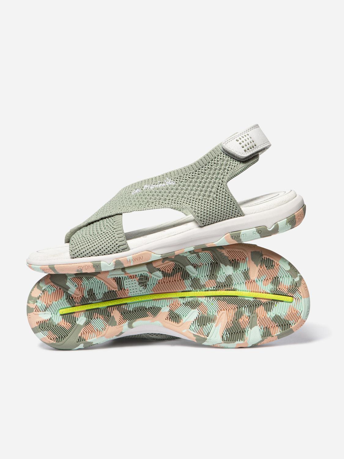 Sandales plates femme argile goyave camo JAZZFIT