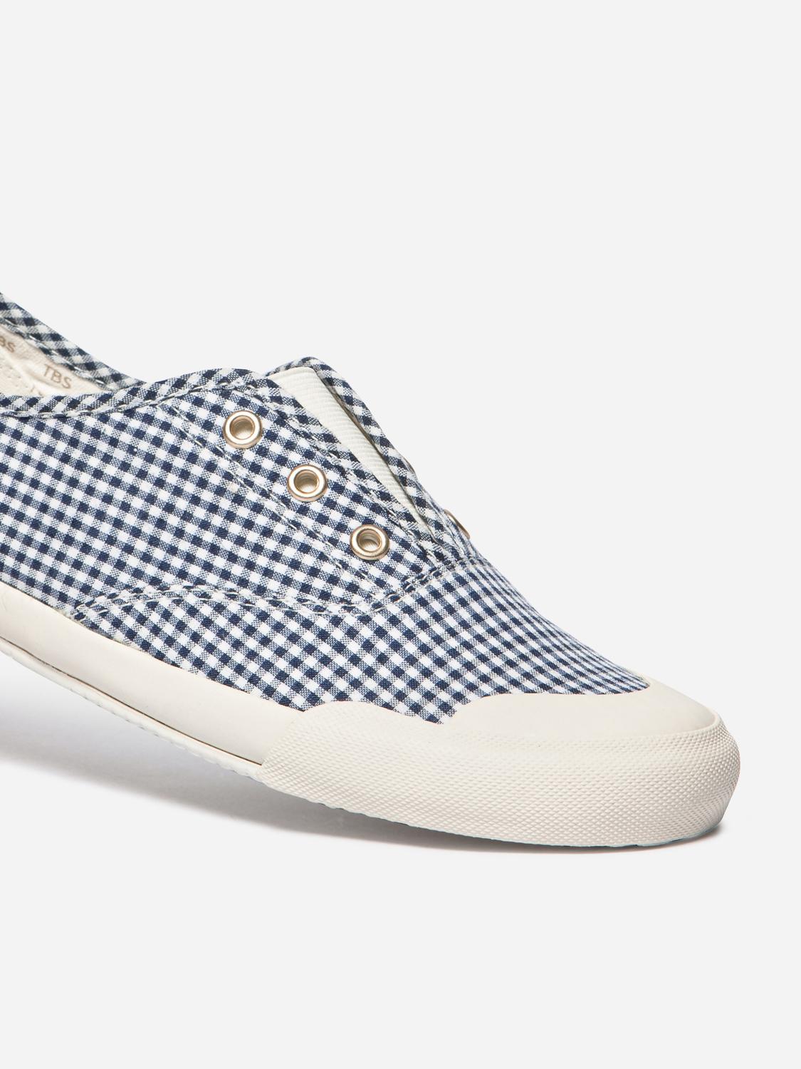 Women's canvas sneakers Gingham Navy OPALINE