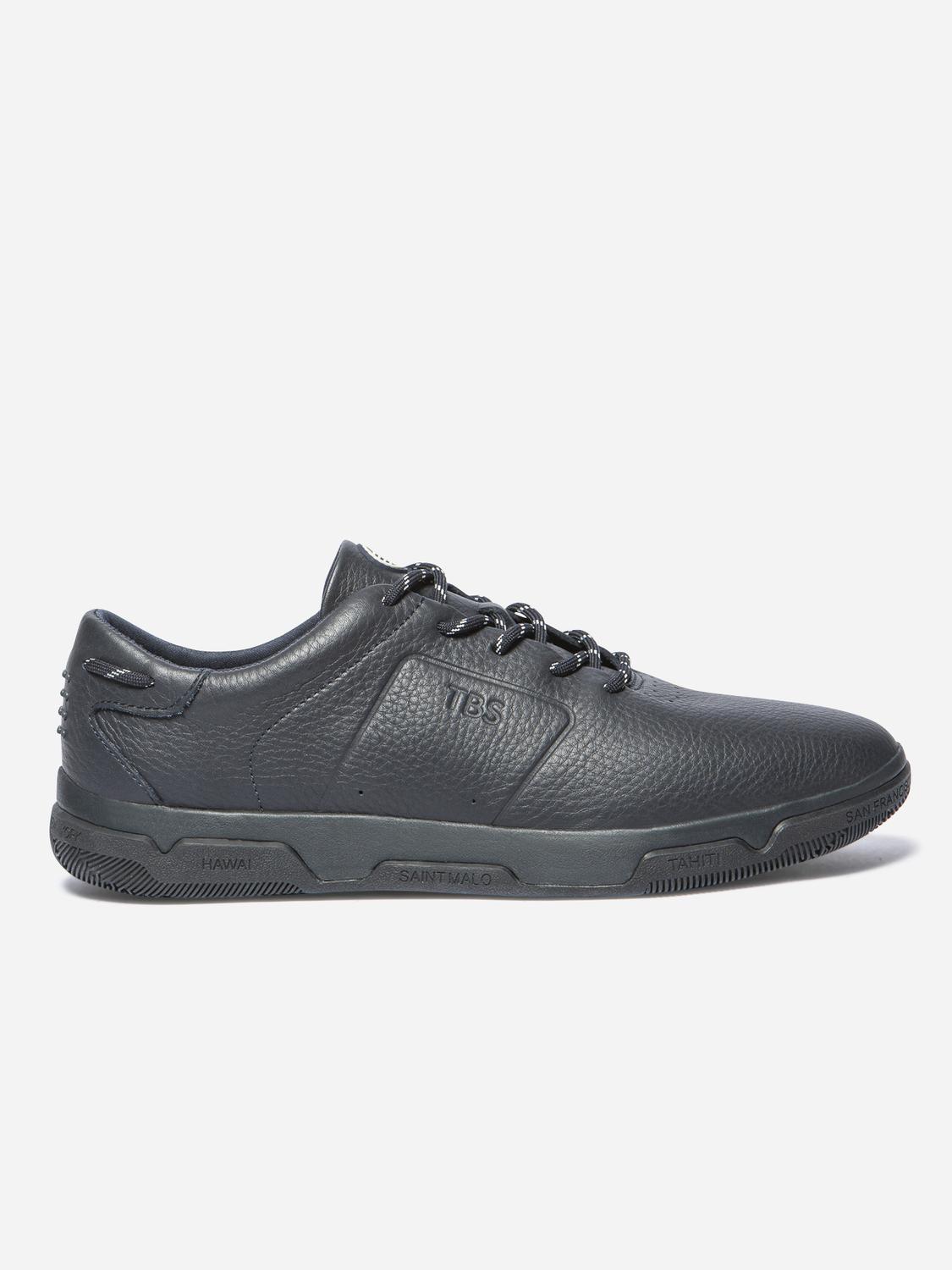 Baskets Homme Cuir Sans Couture Marine GEDEONE