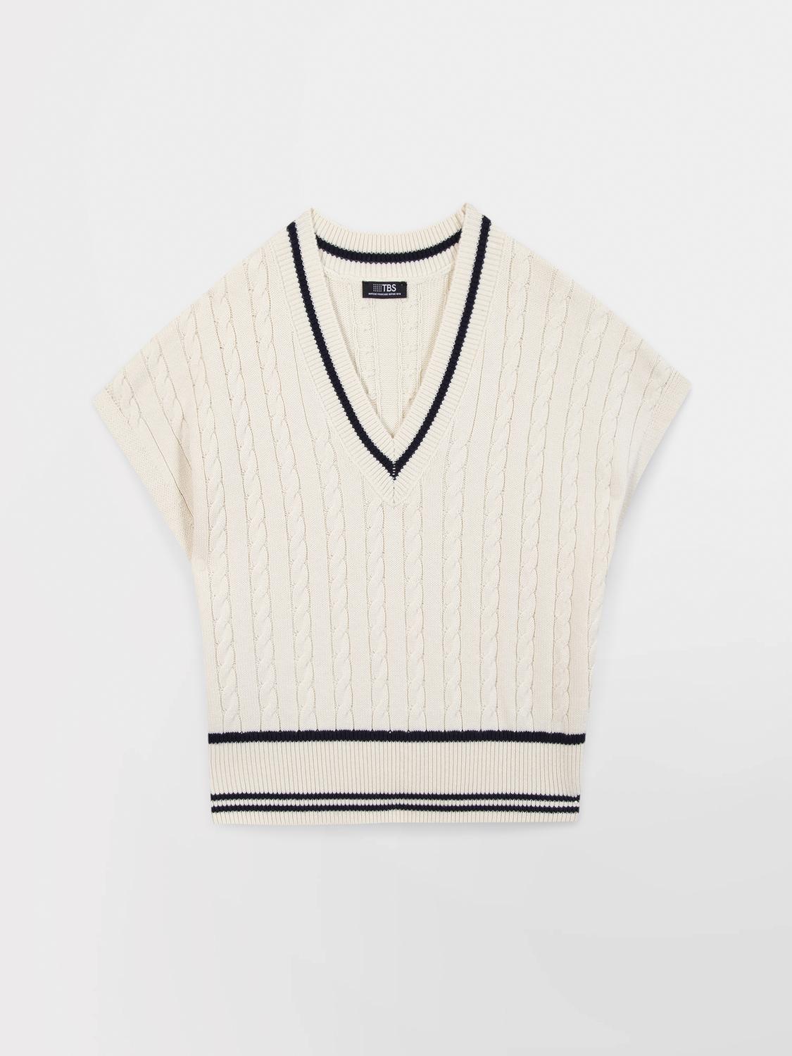 Pull Sans Manche Blanc ARIAHCAP Pull Sans Manche Blanc ARIAHCAP