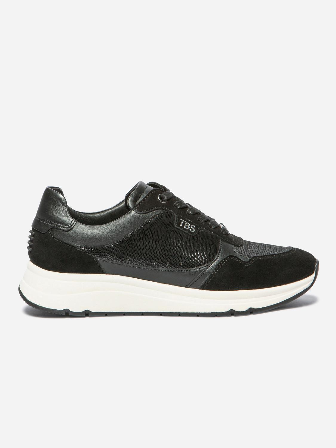 Baskets Femme Confort Cuir Noir BLONDIE