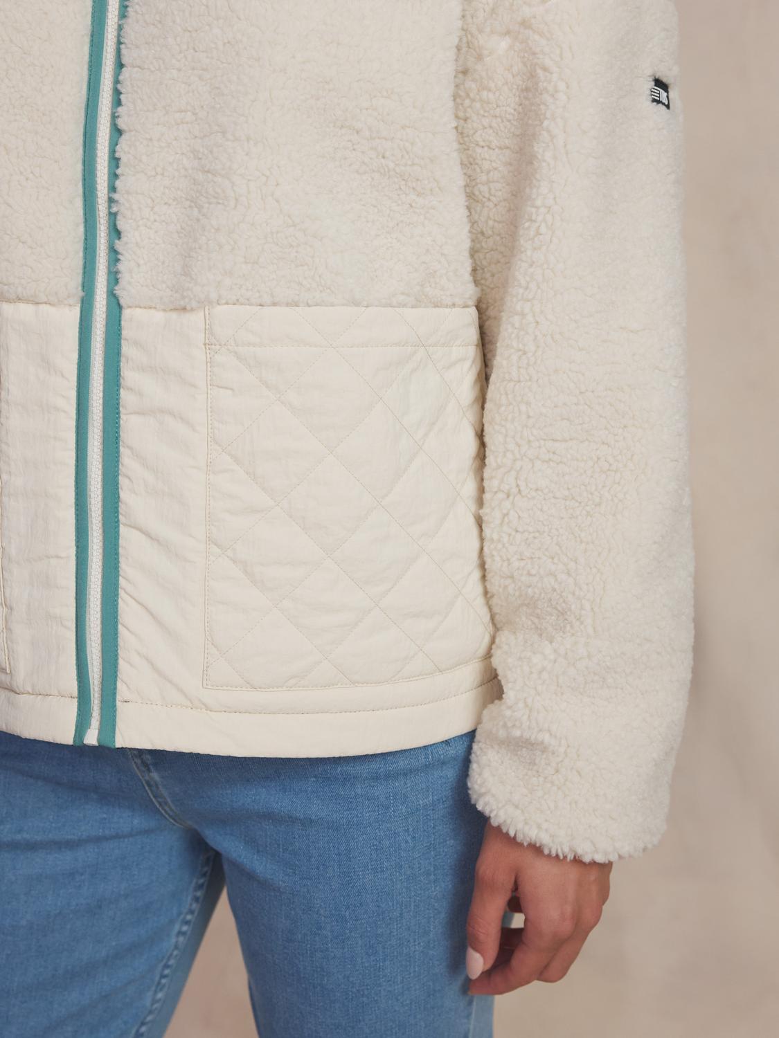 Veste sherpa femme ecru WILDAZIP