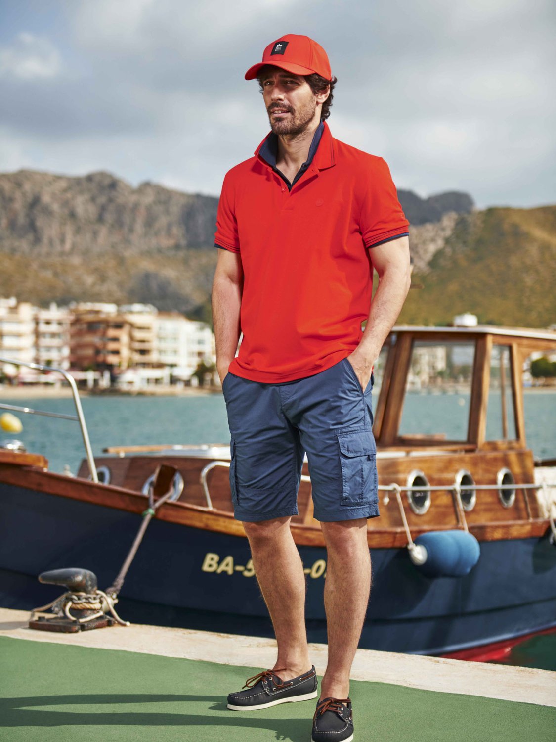 Polo Homme Séchage Rapide Stretch Rouge