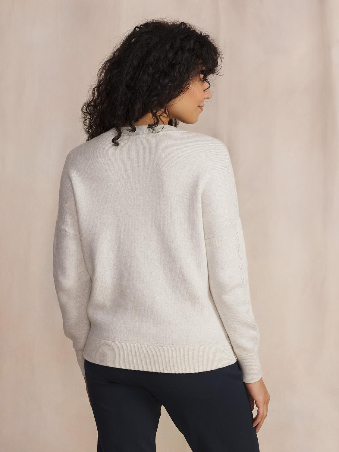 Pull Femme Tricot Col V Coton Laine Blanc ENOLAVER Pull Femme Tricot Col V Coton Laine Blanc ENOLAVER