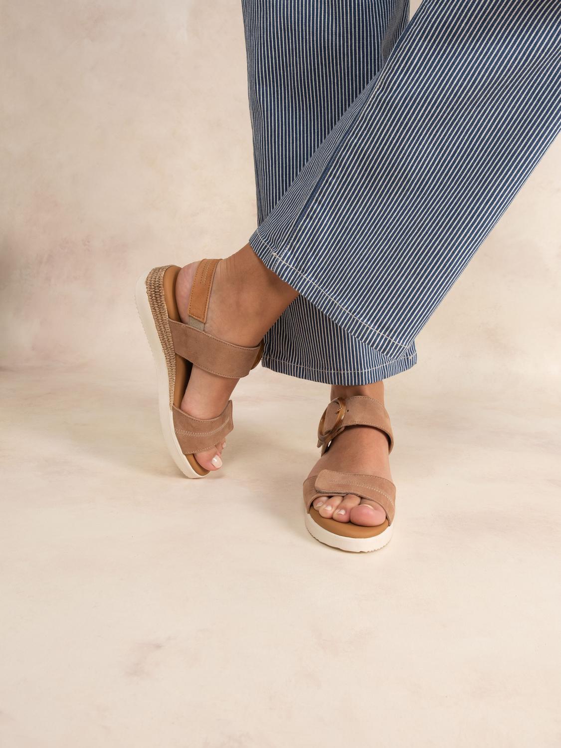 Sandales compensées femme noisette PRALINE