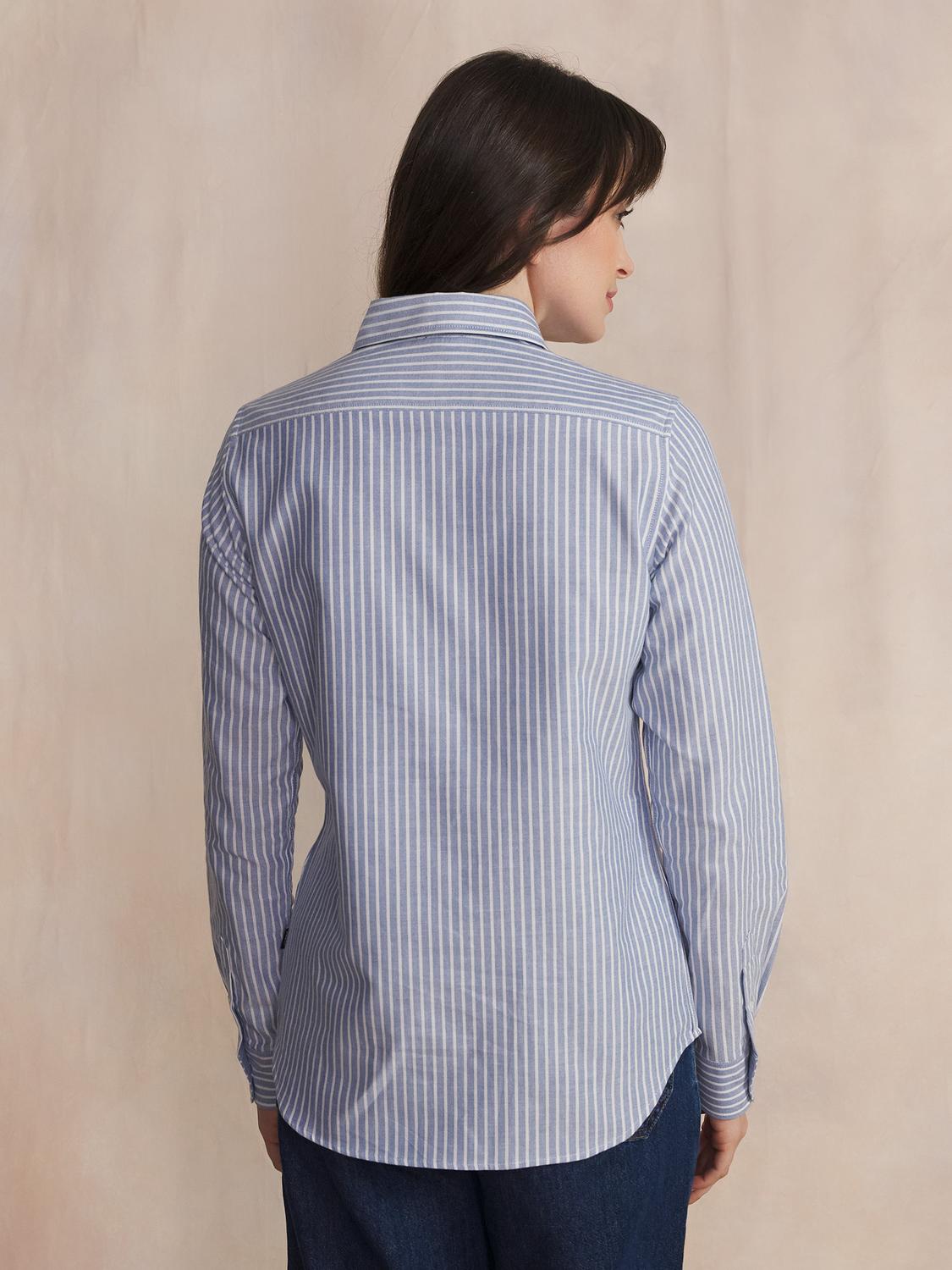 Chemise Chambray Manches Longues Bleu ROZZICHE Chemise Chambray Manches Longues Bleu ROZZICHE