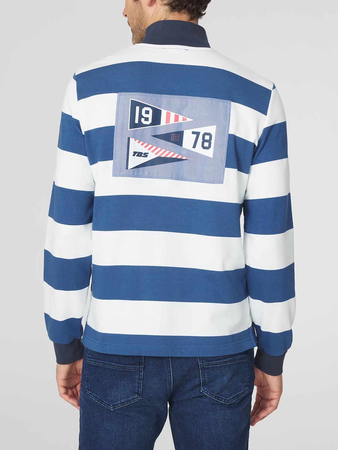 Sweat Homme Molleton Rayures Bleu et Blanc GIANICAM