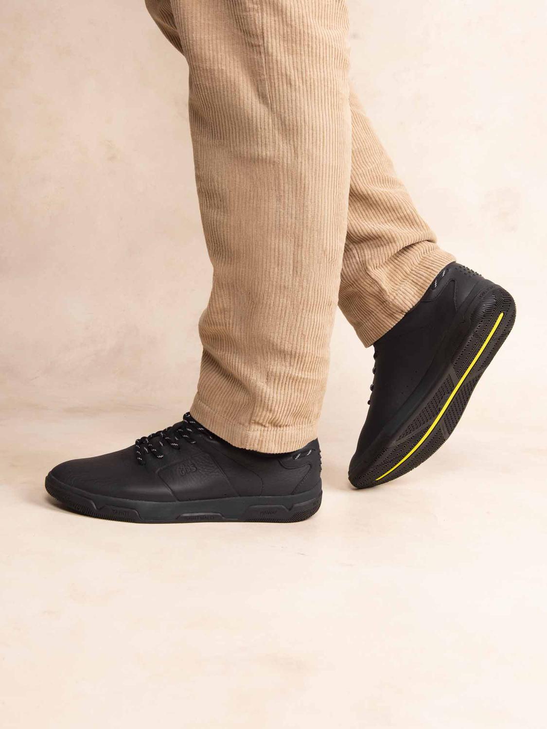 Baskets Homme Cuir Sans Couture Marine GEDEONE