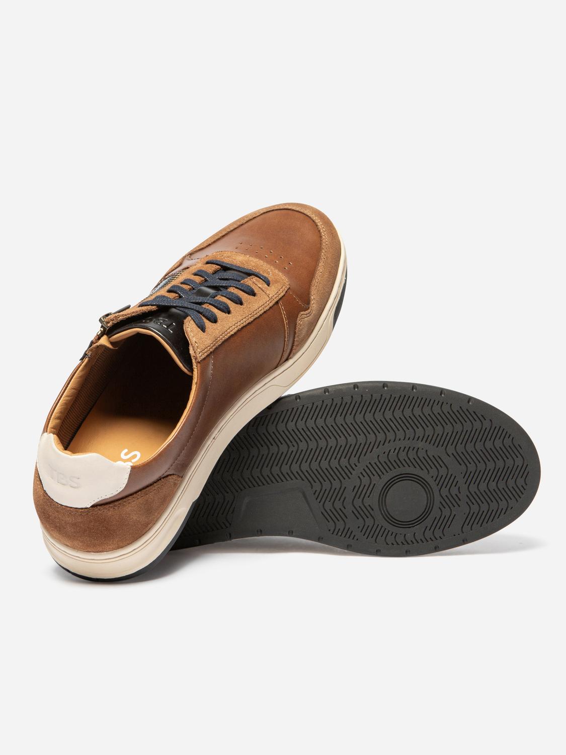 Baskets TBS THEOZIP – En Cuir – Fermeture à Zip – Style Urbain – Semelle Plate