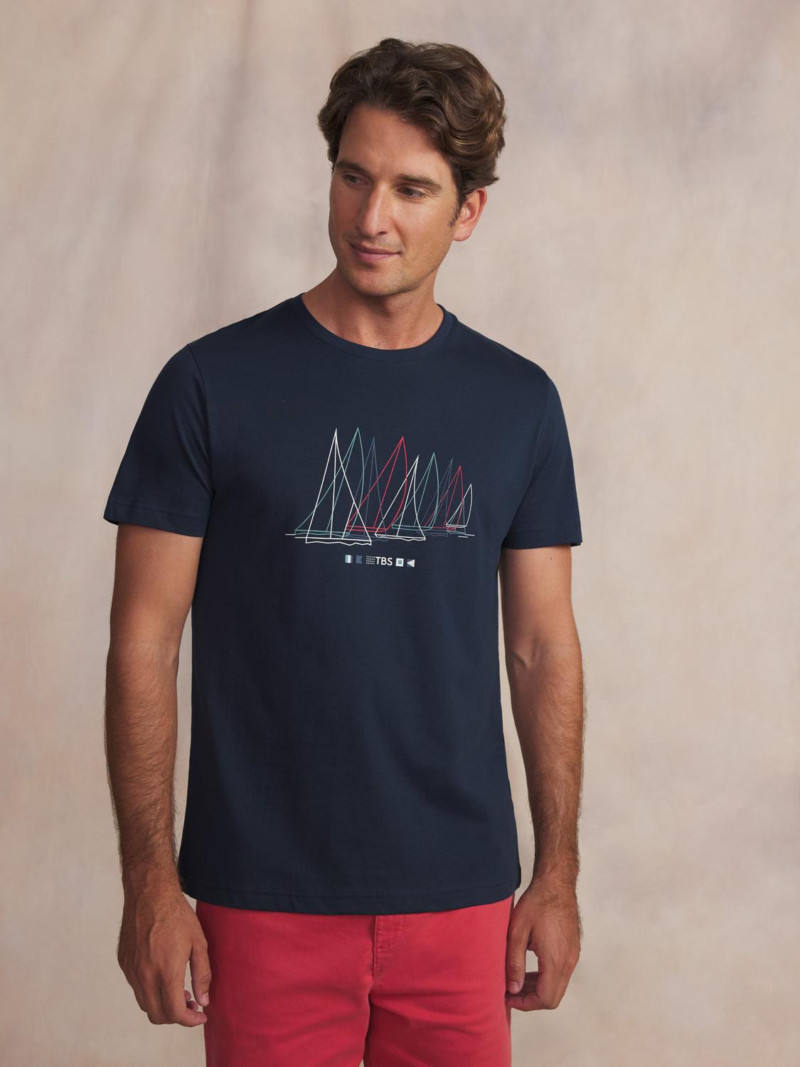 Tee-shirt en maille homme navy FREDITEE