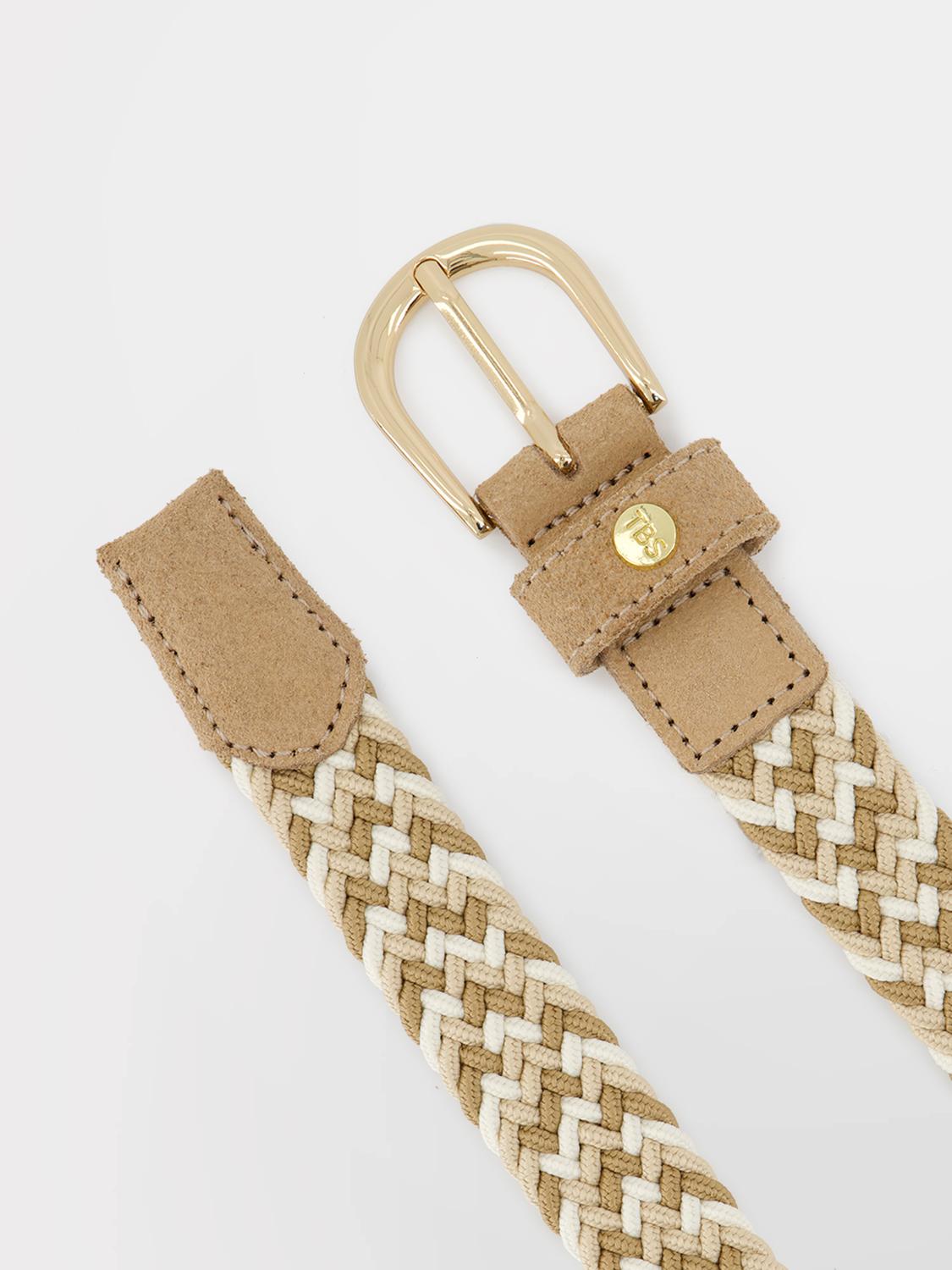 Ceinture en textile femme taupe et beige MENNILA