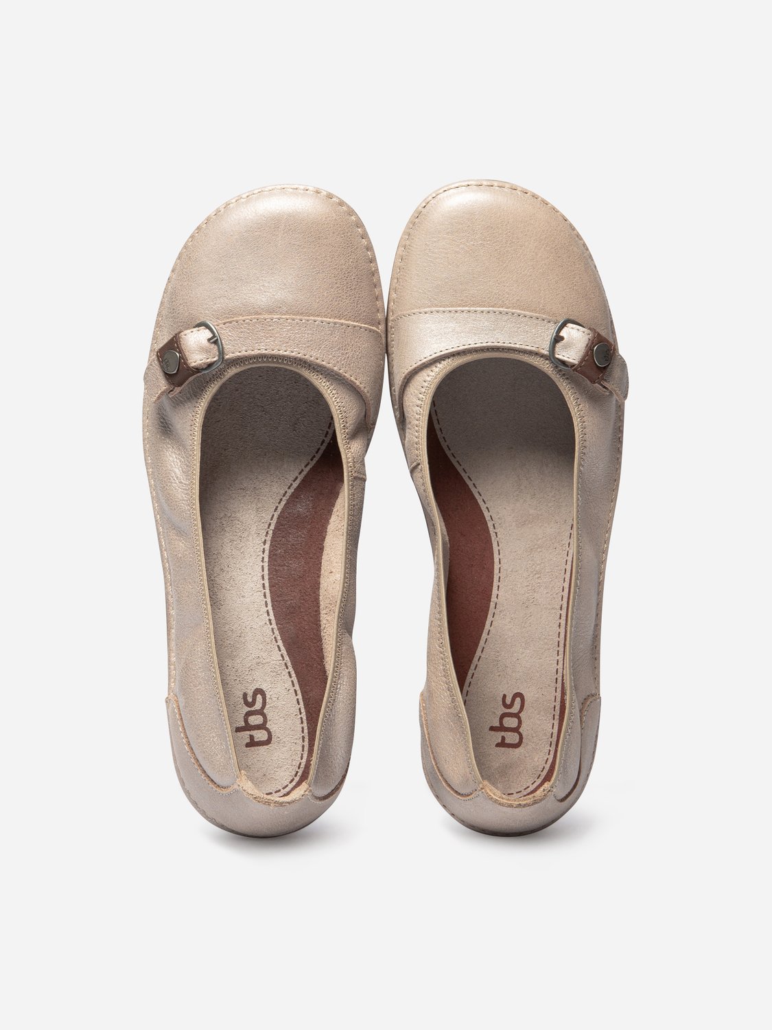 Women's Champagne Leather Ballerina