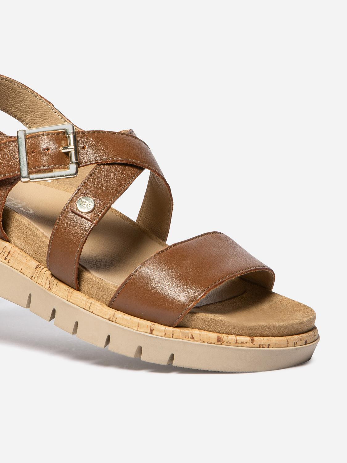 Sandales plates femme brun ZOELENN