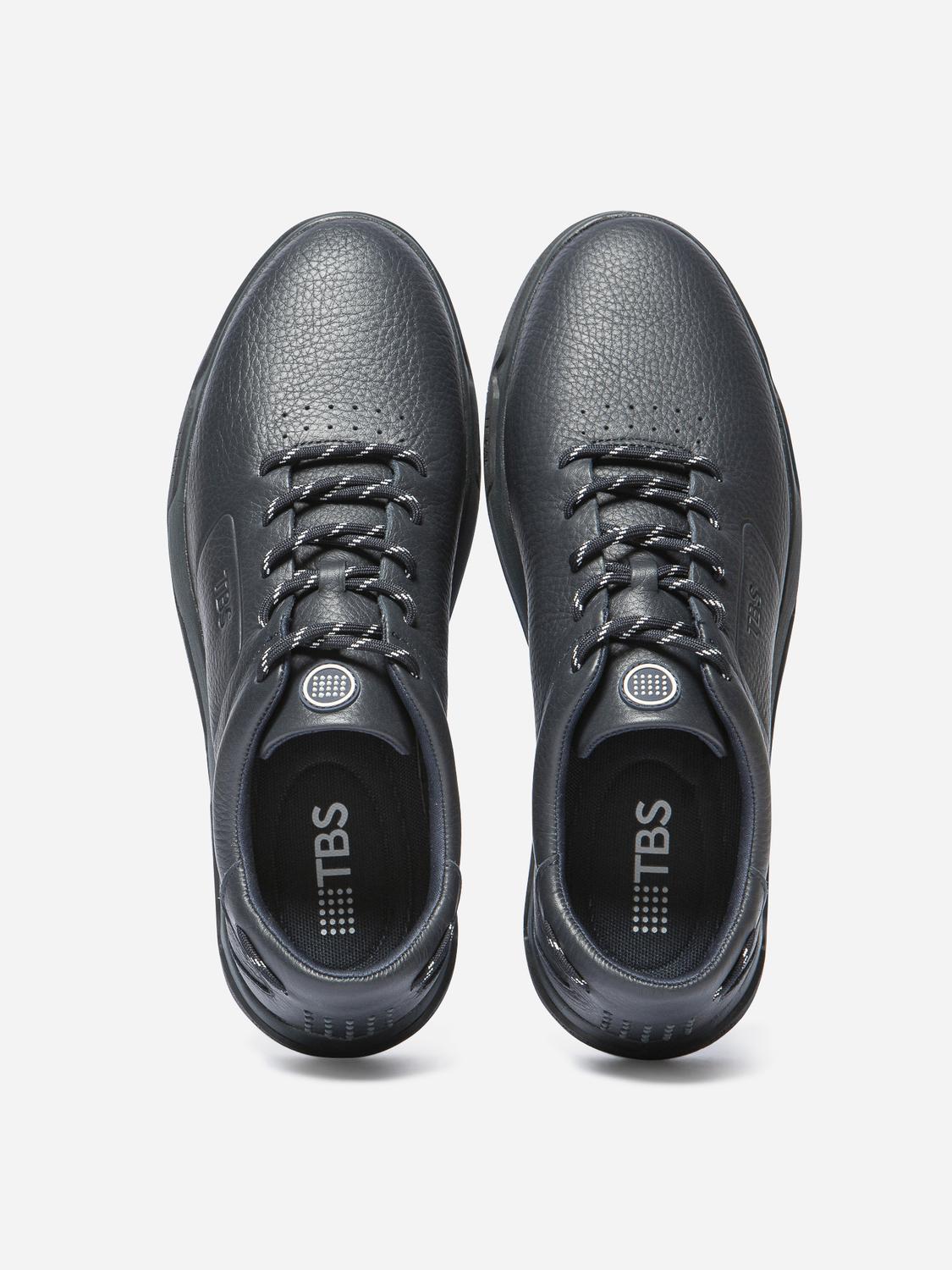 Baskets Homme Cuir Sans Couture Marine GEDEONE