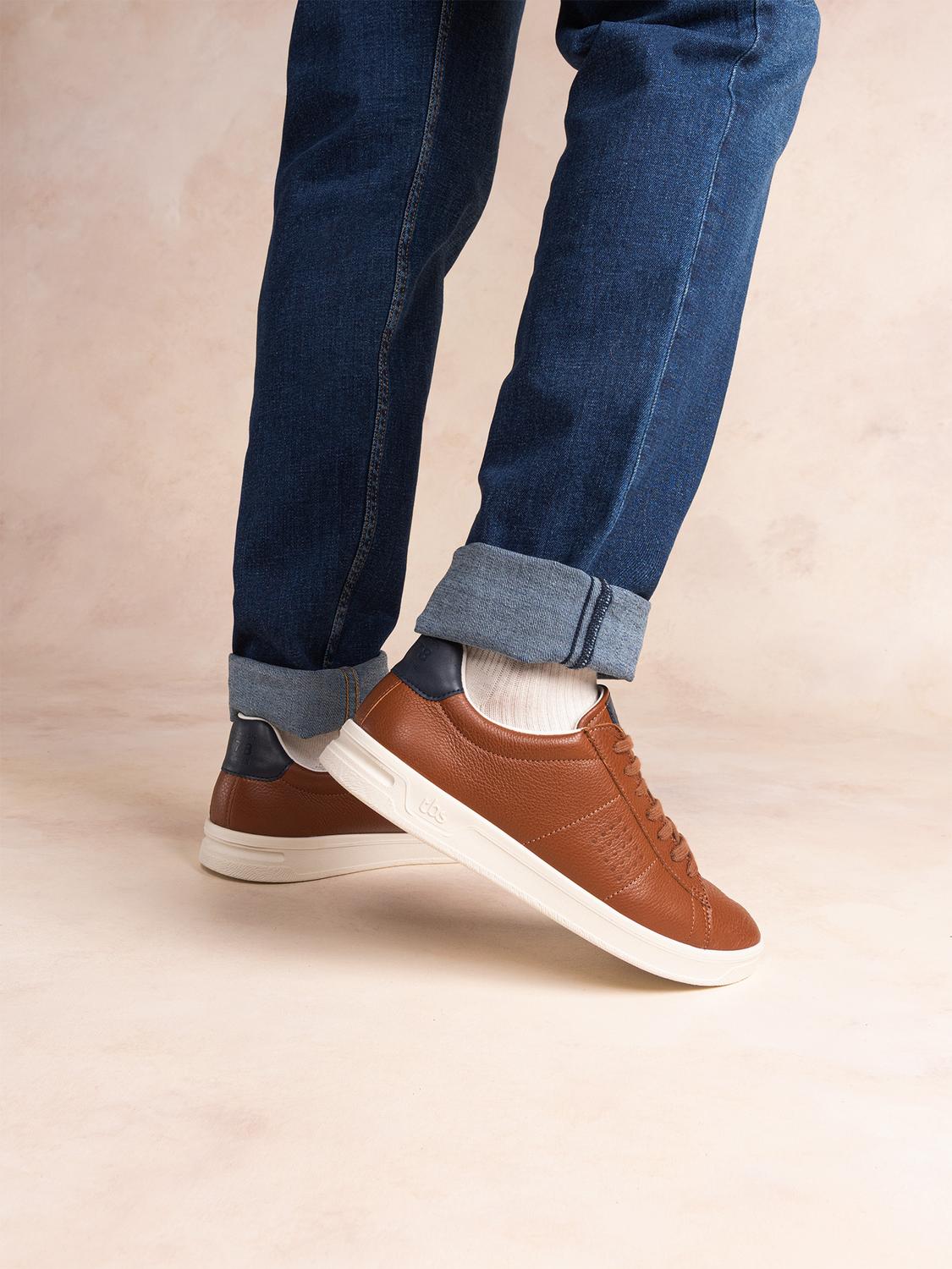 Baskets Homme Fabriquées En France Cuir Marron FLAUBER Baskets Homme Fabriquées En France Cuir Marron FLAUBER