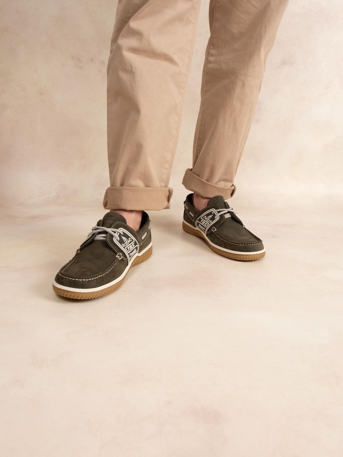 Chaussures bateau homme cactus et miel GLOBEK