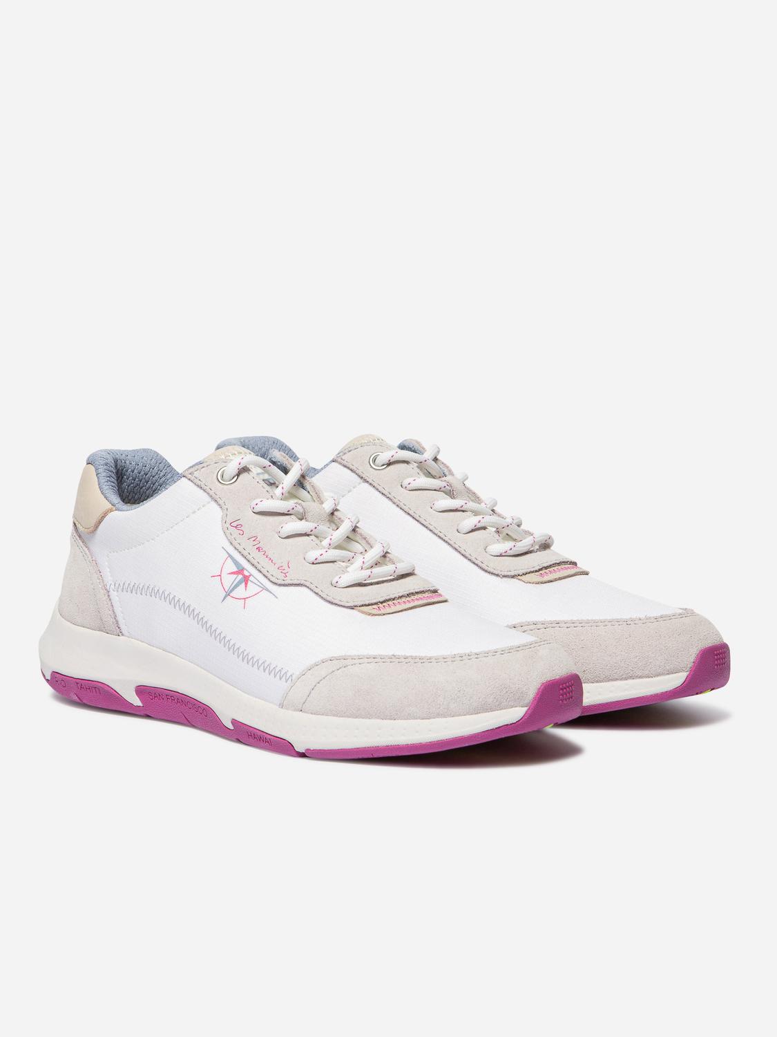 Women's running shoes White and Fuchsia JAZFOIL