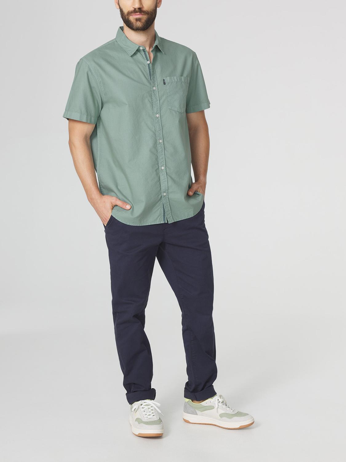 Chemise Homme Manches Courtes Coupe Confort Vert BRODYCHA