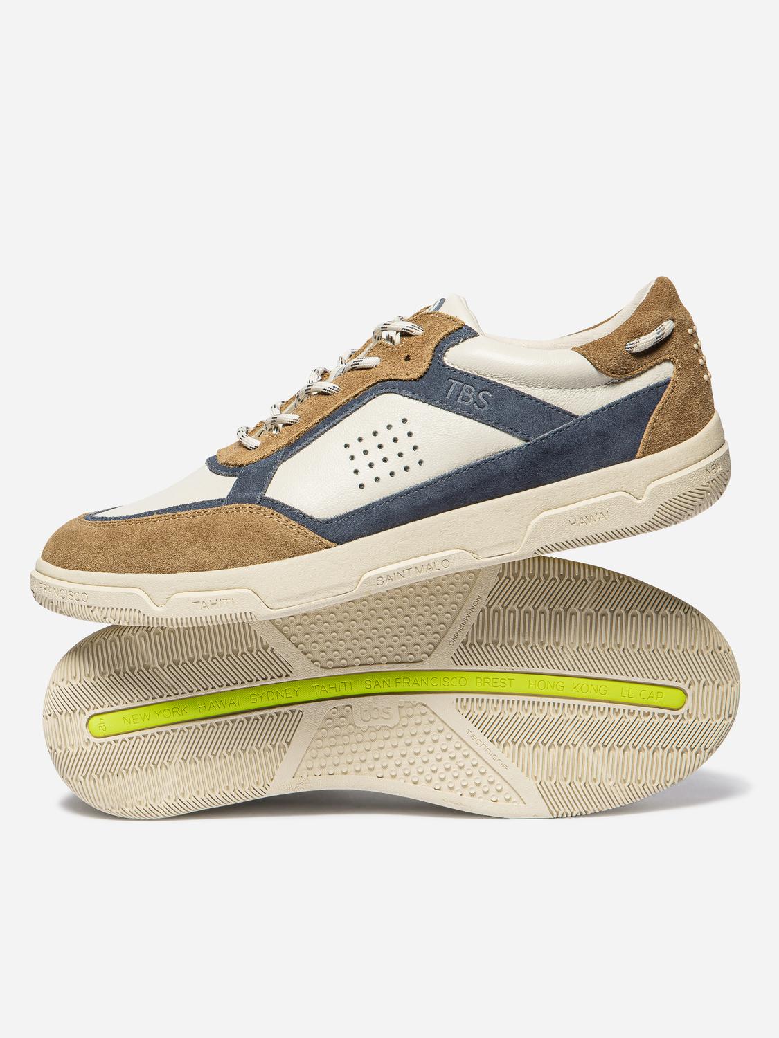 Tennis Homme Textile Tofu et Marron et Ardoise GUYLHEM
