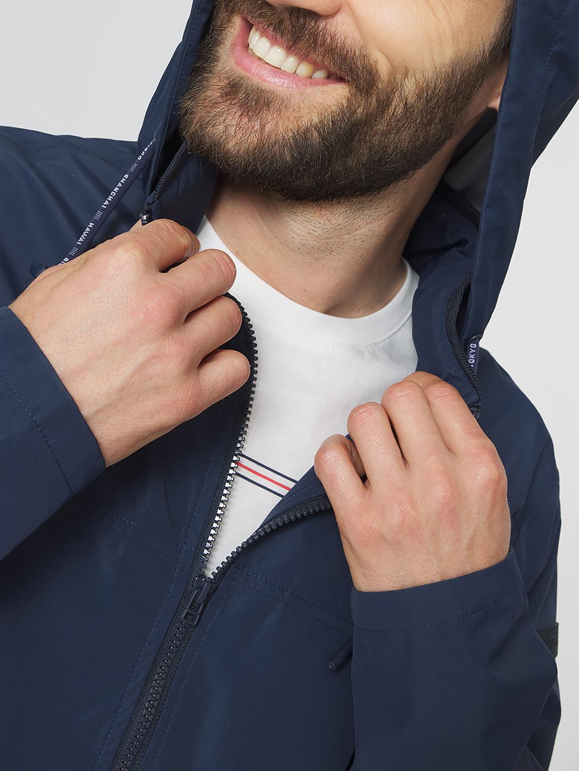 Manteau Homme Capuche Amovible Coutures Etanches Membrane Imper-respirante Marine SOLALMAN