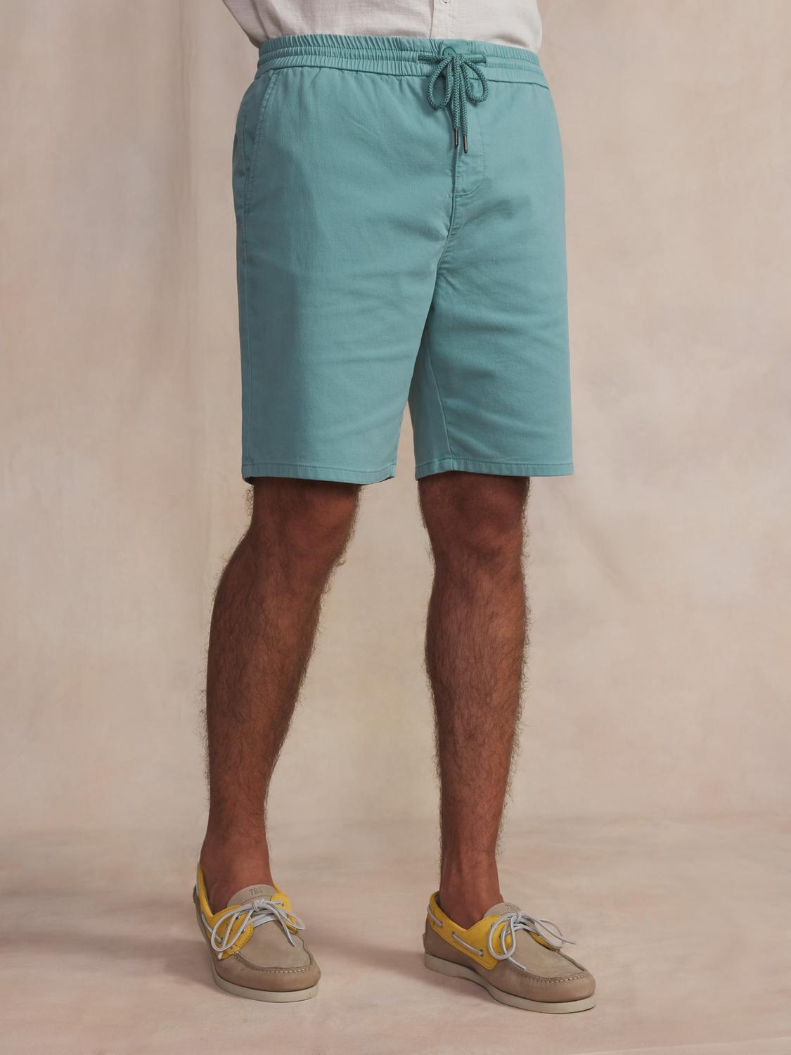 Bermuda homme vert Coton lin FILEPBER