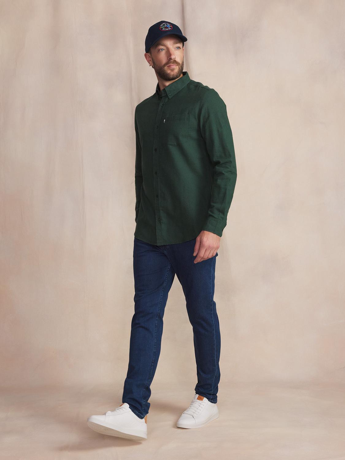 Chemise Homme Coton Flanelle Vert BERLICHE Chemise Homme Coton Flanelle Vert BERLICHE