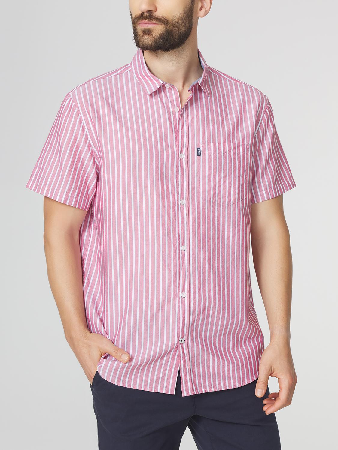 Chemise Homme Coupe Confort Rayures Rouge et Blanc YOHANCHA