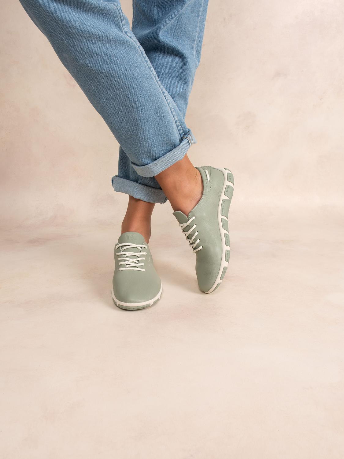 Tennis en cuir femme vert JAZARU